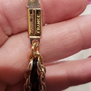 Vintage art deco black and Silver-tone necklace